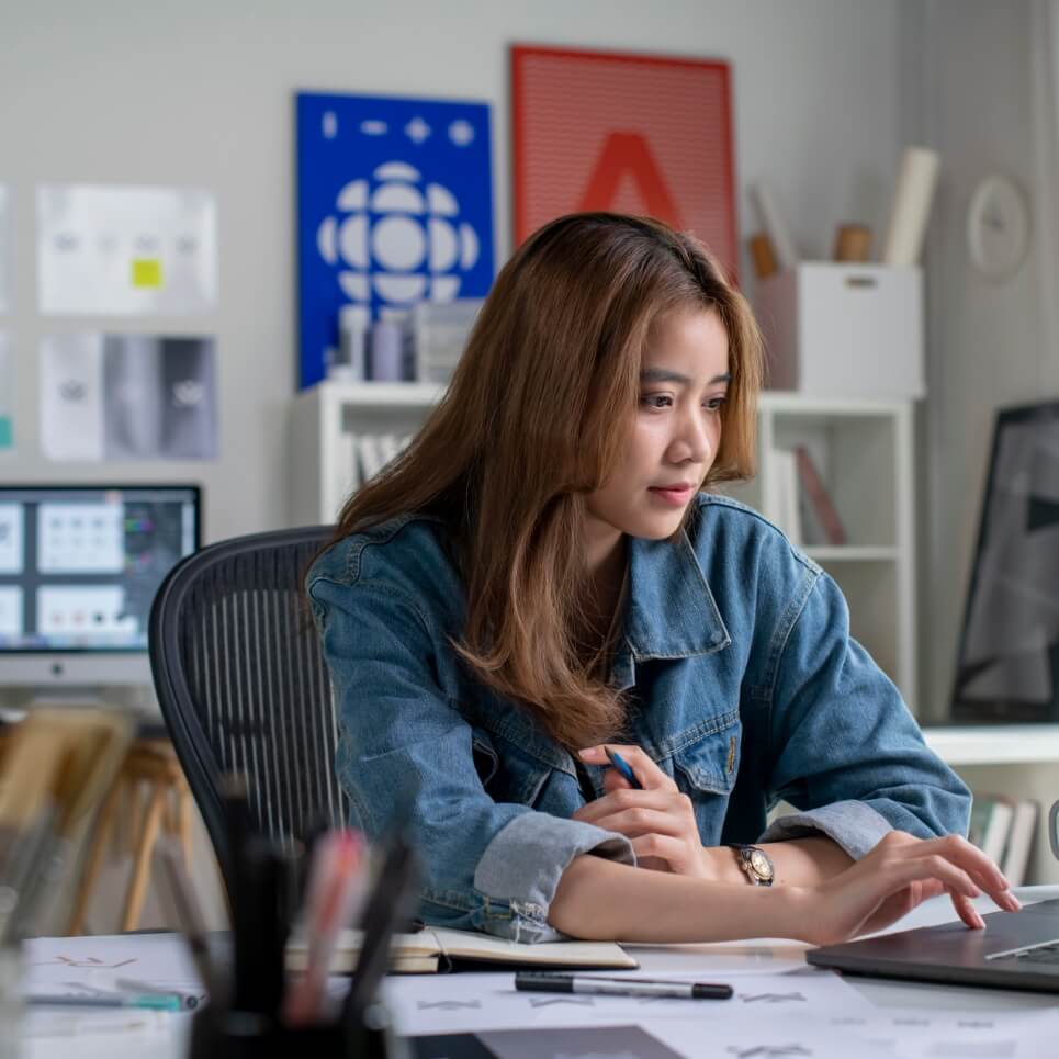 Image showing a graphic designer working