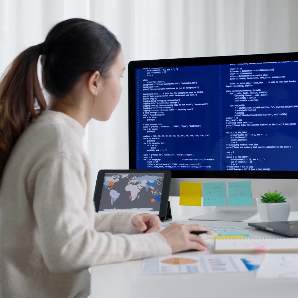 Image showing a developer working on some code